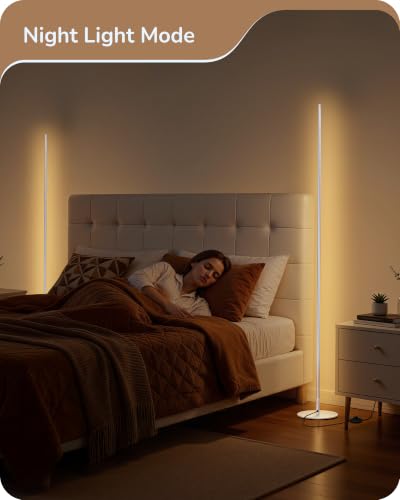 EDISHINE 2 Pack 57.5” Corner Lamp with Remote, Stepless Dimmable & 7 CCT - color: Silver