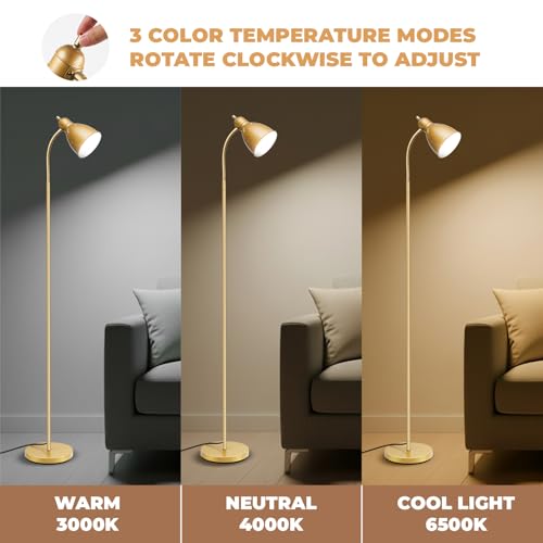 LALISU Floor Lamp, Industrial Floor Lamps for Living Rooms & Bedrooms - color: All Gold