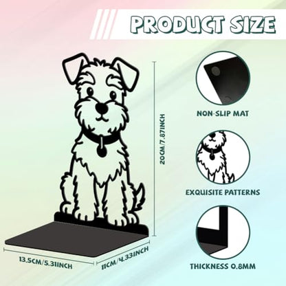 Peacoblue 5.3"x4.3"x7.9" Metal Bookends, Heavy Duty Book Ends for Shelves - style: Cute Shanari Dog