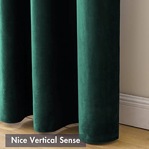 MIULEE Dark Green Blackout Velvet Curtains Drapes 72 Inch Long 52"x72" - color: Dark Green, size: 52"W x 72"L (Pack of 2)