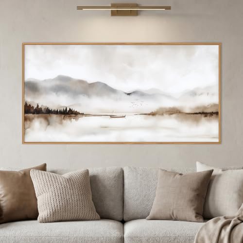 DRACIT Neutral Abstract Mountain Framed Canvas Print Wall Art Set-40"x20" - color: Natural Landscape Wall Art, size: 40"L x 20"W