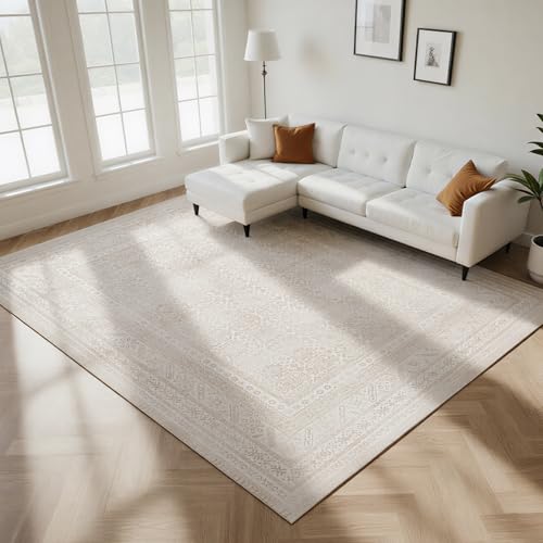 8x10 Washable Area Rugs for Living Room,Bedroom,Dining Room- Beige Brown - color: Light Brown-milky White-dark Brown, size: 8' x 10' (Rectangular)