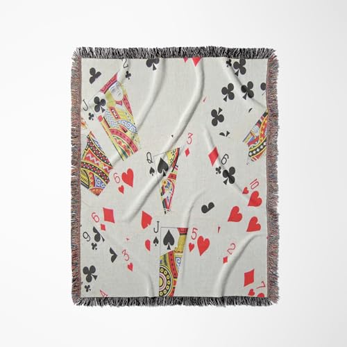 3dRose Playing Cards Photography - Deck of Cards Photo Gift for Poker Bridge and Other Card Game Players Woven Blanket
