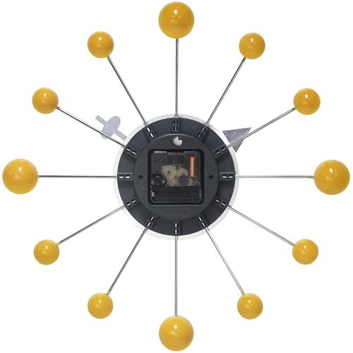 Infinity Instruments LTD. Orb Spoke Starburst Wall Clock, Saffron, 15" - color: Saffron