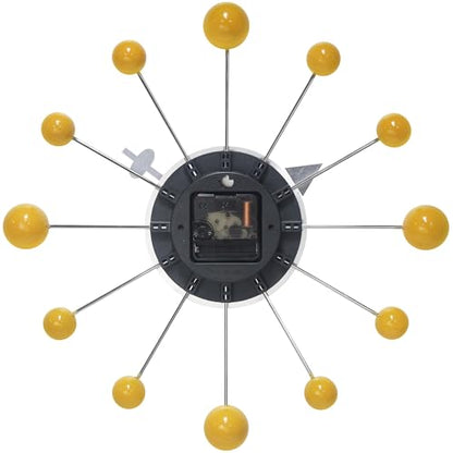 Infinity Instruments LTD. Orb Spoke Starburst Wall Clock, Saffron, 15" - color: Saffron