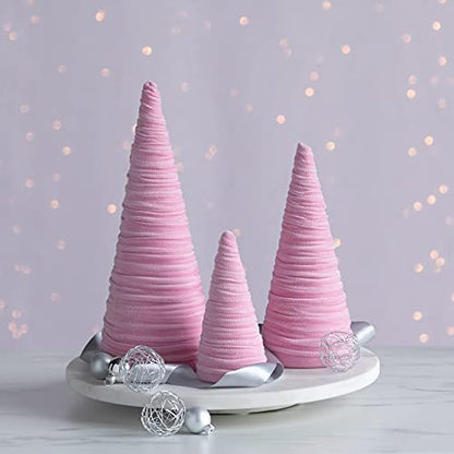 Your Heart's Content Pink Velvet Trees Set of 3 (Pink) - color: Pink