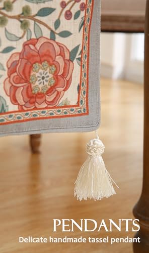bilin gaier Designer Linen Long Table Runner,102"x12"-Flowershadow - color: Flowershadow, size: 12"*102"