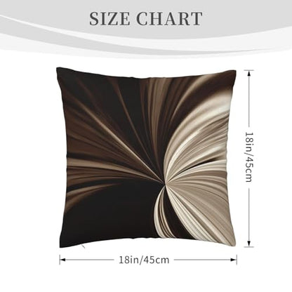 Milk Chocolate Swirl Abstract Print Throw Pillow Velvet 18x18In - color: Color-9, size: 18" x 18" (Pack of 1)