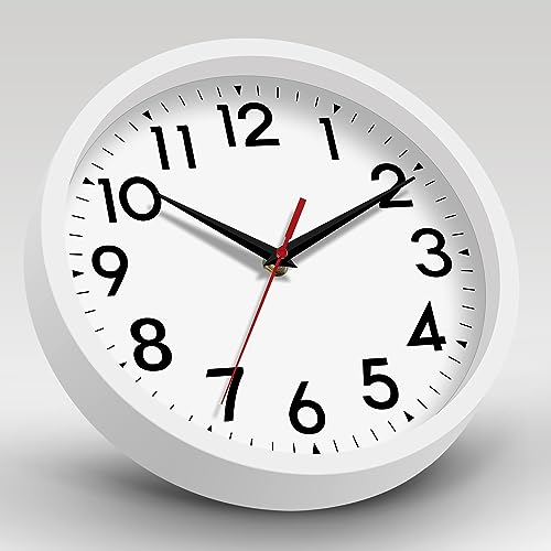 DAXSMY 12 Inch Wall Clock, Battery Operated Silent Non Ticking - color: C-white, size: 12"