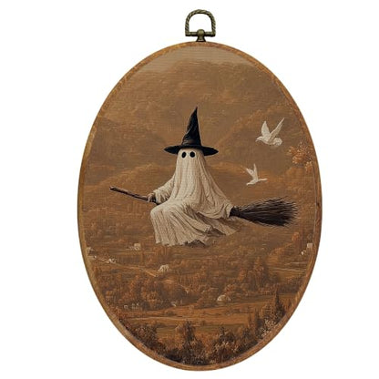 Mcehtle Halloween Witchy Ghost Fall Wall Art Decor Framed 8.6x11.4 - color: Colour 25