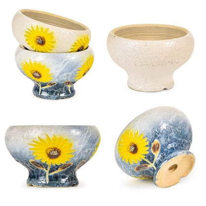 Sungmor 4in Ceramic Succulent Planters Style-e (Dia.: 6.9inch & H: 4.3inch) - color: Style-e (Dia.: 6.9inch & H: 4.3inch)