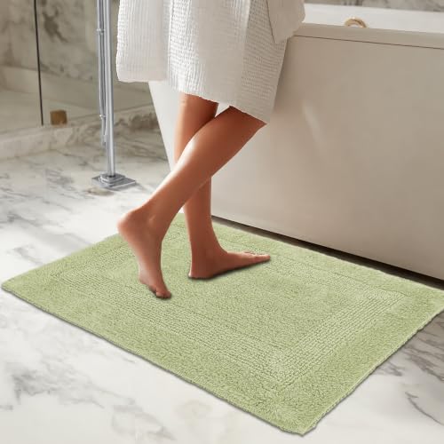 COTTON CRAFT Bath Rugs - 2 Pack Large 20x30 Soft Plush Bath Mats - Sage - color: Sage, size: 20x30 Inches