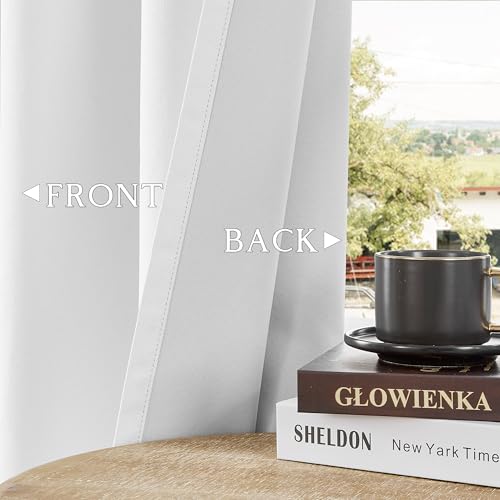 ChrisDowa White Blackout Curtains 45 Inches Long 2 Panels for Bedroom - color: White, size: 52"W x 45"L (Pack of 2)