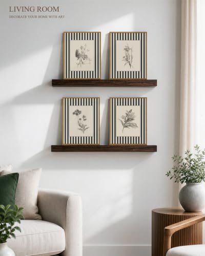 InSimSea Framed Floral Wall Art Black and White Flower Prints, 11x14 In - color: Monochrome Floral