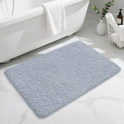 Bathroom Rugs Non Slip 36"x24" Soft Absorbent Bath Mat, Blue Grey - color: Blue Grey, size: 36" x 24" (Rectangular)
