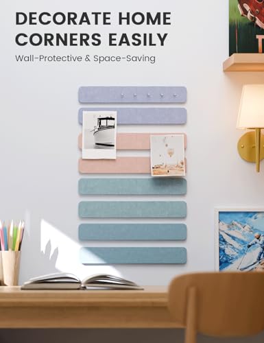 Fluxynara 13" x 2" Felt Wall Panels, Coastal Haze - color: Coastal Haze, size: 8-pack