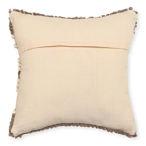 · REDEARTH · Boho Textured Handwoven Throw Pillow Cases - Boho Glam Taupe - color: Boho Glam Taupe, size: 18" x 18" (Pack of 2)