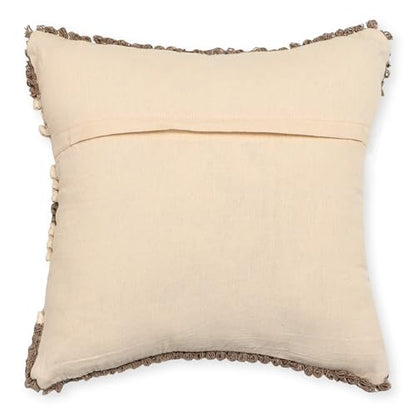 · REDEARTH · Boho Textured Handwoven Throw Pillow Cases - Boho Glam Taupe - color: Boho Glam Taupe, size: 18" x 18" (Pack of 2)