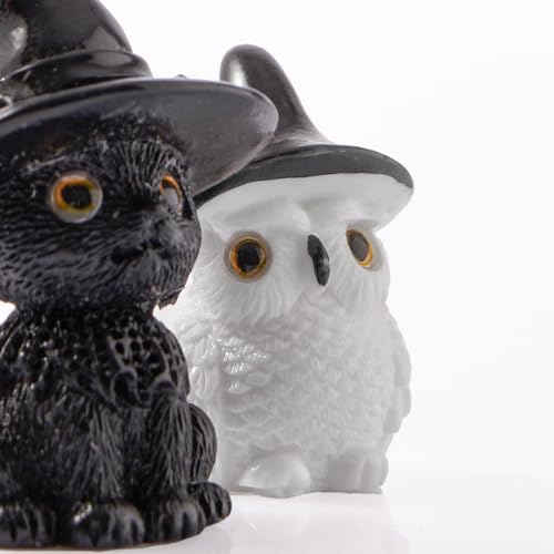 DN DECONATION Halloween Decorations Miniature Figurines Table Centerpiece - color: Hat & Witch & Owl