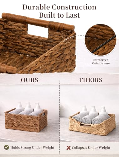 Wicker Basket, Large Basket for Gift Baskets Empty, 15.4x11x6.3in - color: Chestnut, size: Large