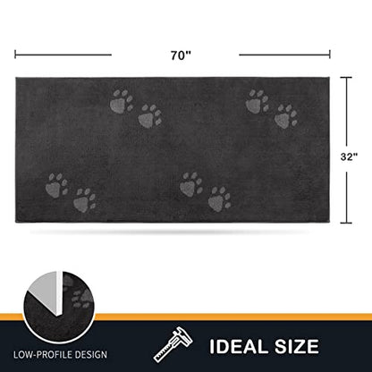 PURRUGS Hallway Runner Rug, 32" x 70", Charcoal - color: Charcoal, size: 32" X 70"