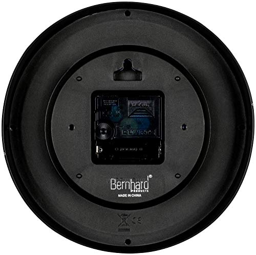 Bernhard Products Navy Blue Wall Clock 8" Silent Non-Ticking Quality Quartz Battery Operated Small Clock for Boys/Kitchen/Classroom/Office/Nursery Room Easy to Read - color: Navy Blue