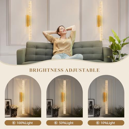 camuucci Battery Operated Wall Sconces Set of 2, Rechargeable Wall Lights - color: Gold, size: 25.6 Inches