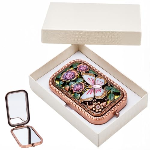 Vintage Foldable Compact Makeup Mirror Pocket Makeup Mirror - style: Style 5