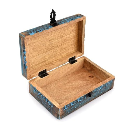 |Wooden Jewelry Box, Tarot Box, Celestial Home Decor, Witch Box, Tree of Life, Trinket Box |Size- 8" x 5" x 2.5",| Decorative Storage Bin