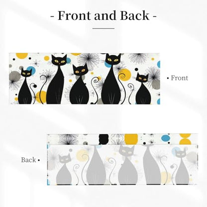 Mid Century Cats Valances for Windows Rod Pocket Curtain Valance 1 Panel Short Curtains for Kitchen Bathroom Living Room Bedroom Window Treatments - color: Mid Century Cats