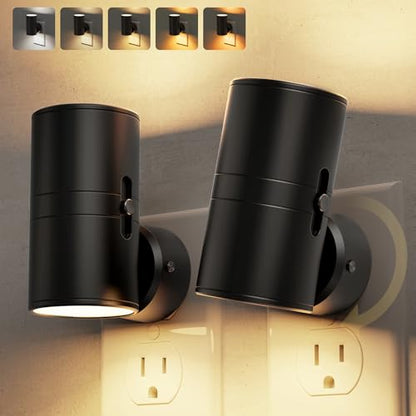 L LOHAS LED Night Light, Night Lights Plug into Wall, 5 Colors, Dimmable - color: 5CCT, size: 2 Pack