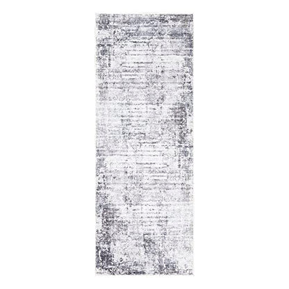 Bloom Rugs Washable Non-Slip 7 ft Runner - Gray/Charcoal/Blue Modern Abstract Runner for Entryway, Hallway, Bathroom, and Kitchen - Exact Size: 2.5' x 7' - color: Gray / Charcoal / Blue, size: 2'6" x 7' (Runner)