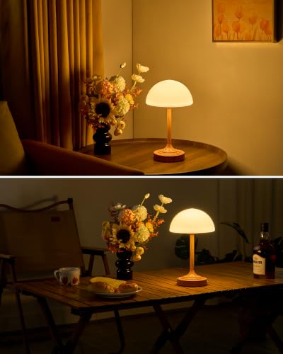 UMEXUS 11.8" Modern Small Cordless Table Lamp Rechargeable Battery Operated