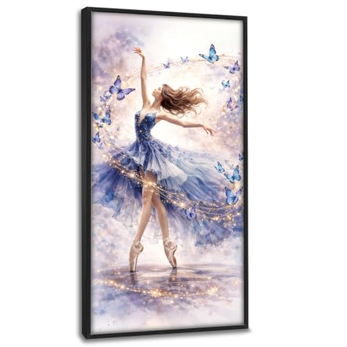 Voxlyra Framed Ballerina Girls Wall Art Decor for Living Room 60'' × 30'' - color: Dance