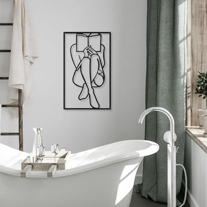 Cindeer 4 Pcs Metal Wall Art Decor Minimalist Abstract Woman Gold Wall Art Line Drawing metal line art Home Hanging Art Decor for Bedroom Kitchen Bathroom Living Room