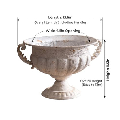 Europe Retro Distessed White Metal Vase for Room and Home Decoration and Iron Handicrafts Item Roman Style Decorative Vase