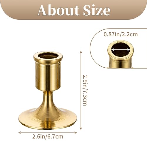 Sziqiqi Gold Candlestick Candle Holders Set of 12, for Wedding Table - color: Gold-style 1, size: 12 Pcs