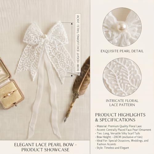 White Lace Bow Curtain Tiebacks 6-Pack, Vine Floral Curtain Holdbacks - color: White Leaf Filigree