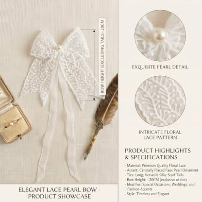 White Lace Bow Curtain Tiebacks 6-Pack, Vine Floral Curtain Holdbacks - color: White Leaf Filigree