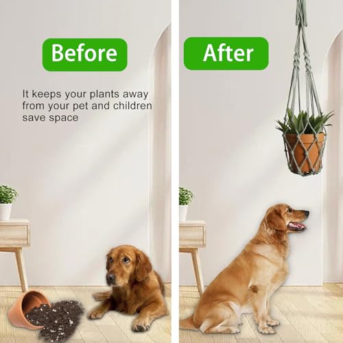Artilady Macrame Hanging Planter for Indoor Plants Boho Plant Hanger Holder - color: Sage Green