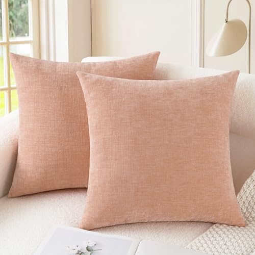 CaliTime Decorative Couch Throw Pillow Covers 16 X 16 Inches Dusty Pink - color: Dusty Pink, size: 16" x 16" (Pack of 2)