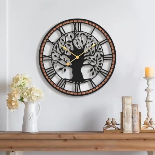 Micasso Large Wall Clock Decorative: 15 Inch Tree of Life Battery Operated - color: Tree, size: 15 Inch