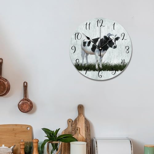 Holstein Cow Wall Clocks Farm Milk Cow Kitchen Wall Clock - color: Style-8, size: 12 Inch