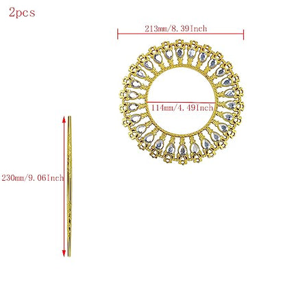 2 Pack Shiny Gold Curtain Tiebacks Round Holdbacks, 26 Crystals - style: 26 Crystals Gold