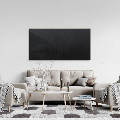 Framed Hand drawn Black Abstract Canvas Wall Art For Living Room 20X40 - color: Black, size: 40"L x 20"W