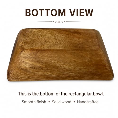 Handcrafted Acacia Wood Rectangular Bowl – Made in Hawaii – Eco-Friendly Wooden Serving Dish – Durable, Food-Safe, Heat-Resistant – Flared Design – Multiple Sizes (8x5x1.5 inch) - size: 8x5x1.5 inch