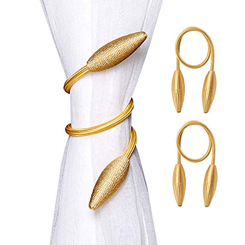 Gold Curtain Holdbacks Decorative Curtain Tiebacks, Set of 2 - color: Gold, size: 2PCS