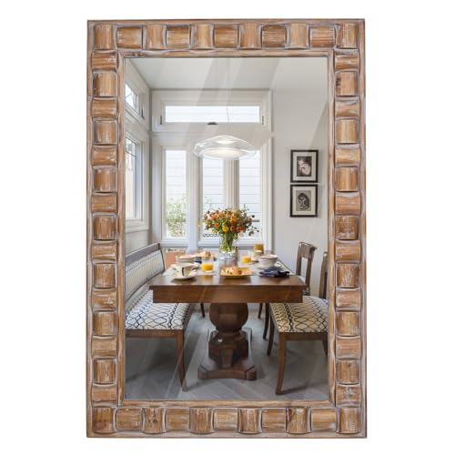 36x24 Inch Rustic Rectangle Wall Mirror - color: C - Rectangle - 36x24 in