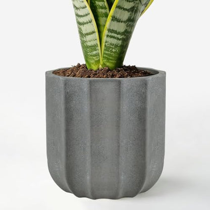 10 Inch Ceramic Plant Pot for Indoor Plants with Drainage Hole - color: Grey 10"