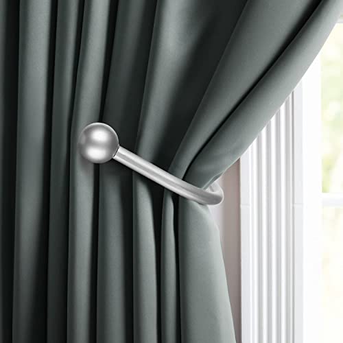 Curtain Holdbacks, 2pcs Curtains Holder Wall Mounted Drapery Tiebacks Retro Window Hook for Home Decor - color: 2pcs-silver